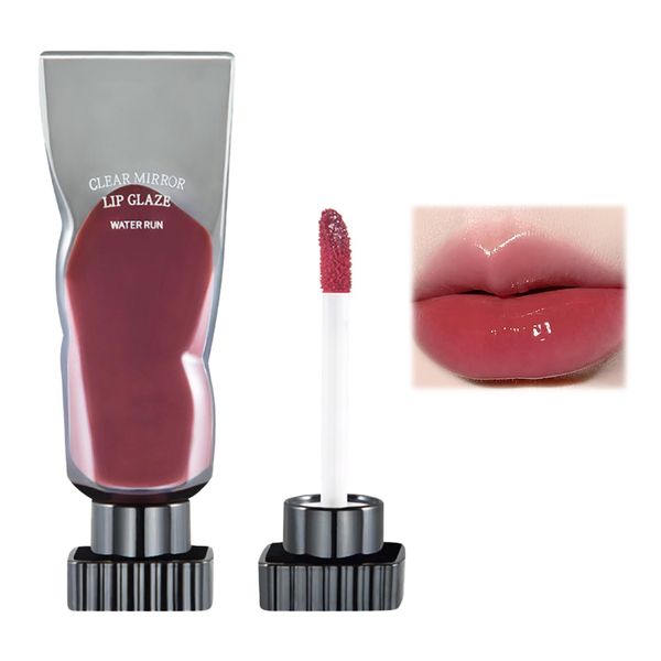 Neyeau Lip Gloss Stain Long Lasting, Pink Lip Gloss Liquid Lipstick Lip Stai, Clear Mirror Liquid Non-stick Cup Lip Glaze Lip Plumper for Plumper Lip Make Up Lip Tint Liquid Blush (03 Bean paste)