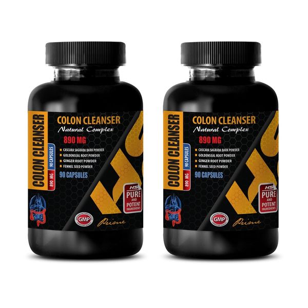 body detox - COLON CLEANSER - digestive support - 2 Bottles 180 Caps