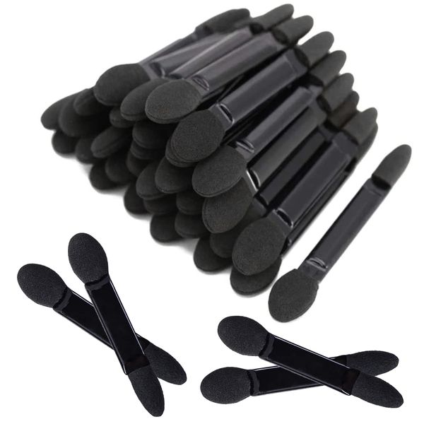 Lidschatten Applikator, 50 Stück Lidschatten Applikator Schwamm, Sponge Eyeshadow Brush, Lidschatten-applikator, Double Head Eyeshadow Brush, Lidschatten Pinsel Doppelseitige, Lidschattenpinsel