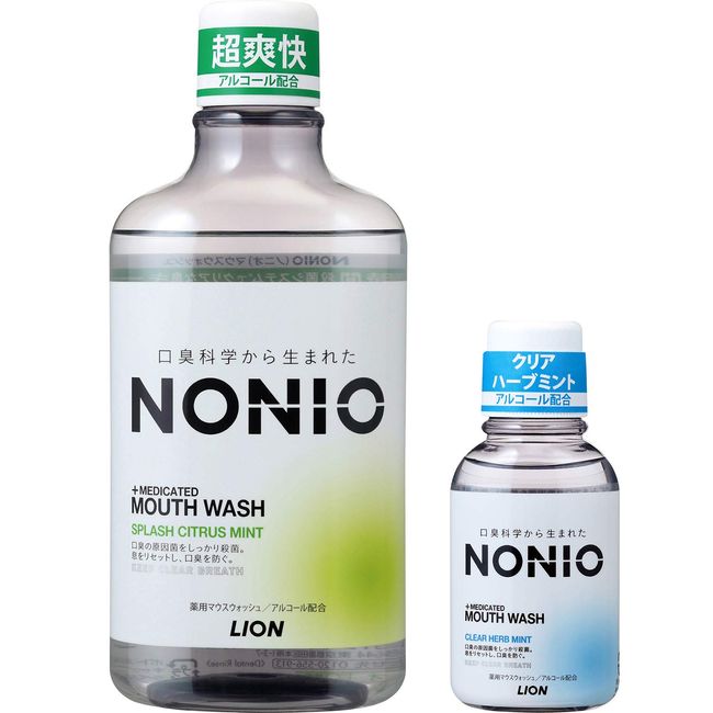 NONIO (Quasi-Drug) Mouthwash, Splash, Citrus Mint, Mouth Wash Liquid, Kills Bacteria Causes of Bad Breath (Alcohol Formulated), 23.1 fl oz (600 ml) + Mini Rinse 2.8 fl oz (80 ml) Included