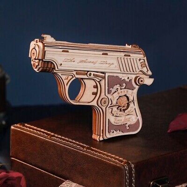 ROKR Rubber Band Gun Pistol Mechanical 3D Model Puzzle Self Assembly DIY Toys