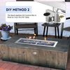 Stainless Steel 24" Rectangle Fire Pit Drop-In Burner Kit with Extinguishing Pro