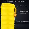 20 ft Recoil Poly Air Compressor Hose Accessories Tool Kit For Various Inflation