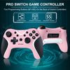 Wireless Switch Controllers Pink,Nintendo Switch Controller for Nintendo Switch/Lite/OLED /Switch 2/Windows PC with Programmable/Vibration/Turbo Funtion,Switch Pro Controller Gamepad with 2 Thumb Caps