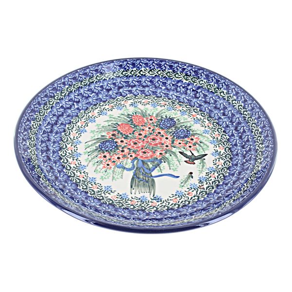 Blue Rose Polish Pottery Blush Bouquet Dinner Plate