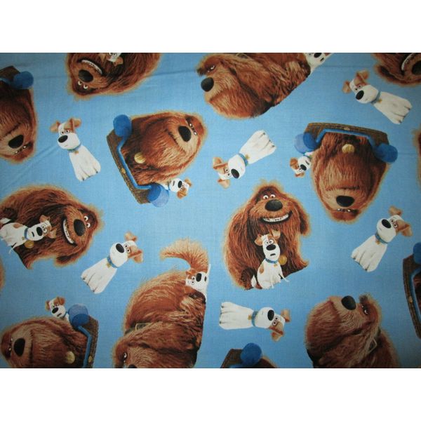 MAX DUKE SECRET LIFE OF PETS BLUE COTTON FABRIC FQ