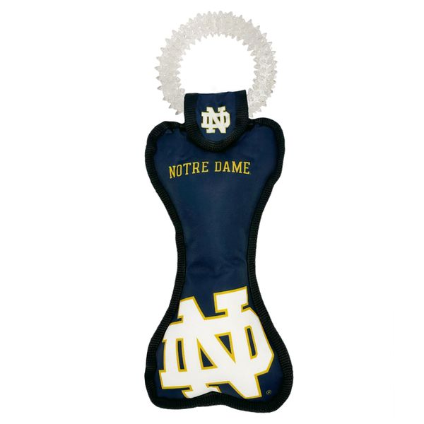 Pets First NCAA Notre Dame Fighting Irish Dental Dog TUG Toy with Squeaker. Tough PET Toy for Healthy Fun, Teething & Cleaning Pets Teeth & Gum