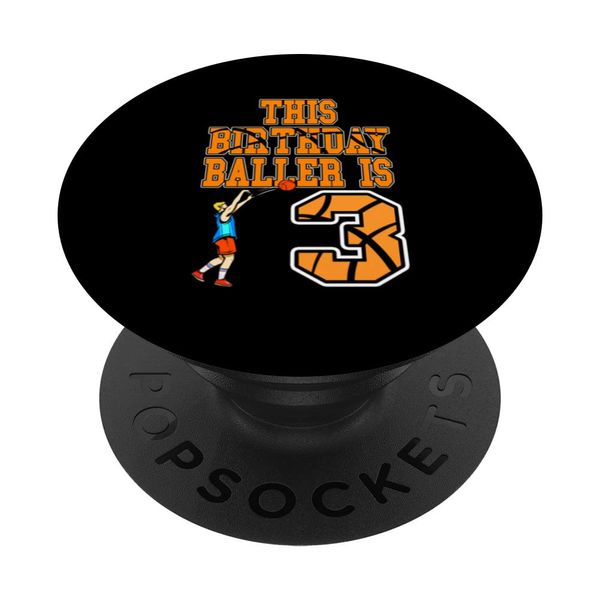 This Baller Is 3rd Boy Basketball Geburtstag PopSockets mit austauschbarem PopGrip