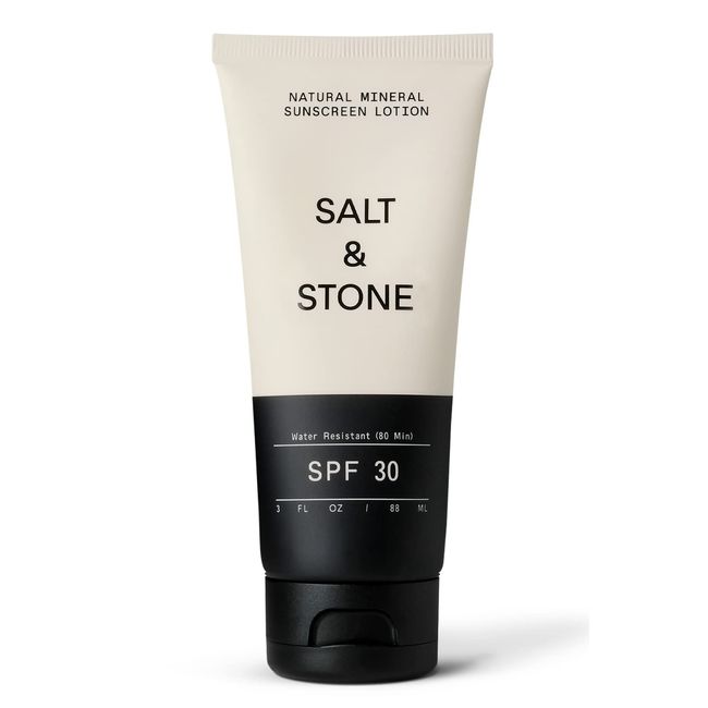 SALT & STONE SPF 30 Natural Mineral Sunscreen Lotion | Made with Non-Nano Zinc Oxide | Broad Spectrum Sun Protection | Water Resistant & Reef Safe | Cruelty-Free & Vegan (3 fl oz)