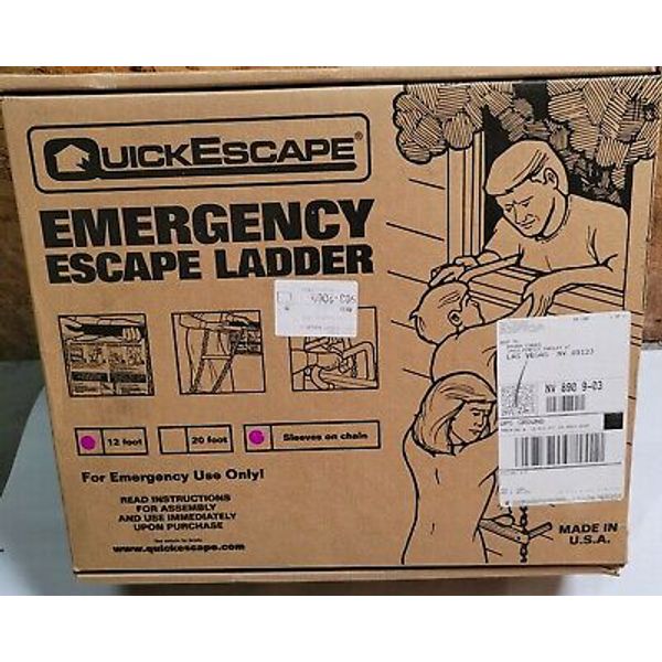 Quick-Escape Emergency Escape Ladder w/ Sleeves QFL-12-SL Two-Story