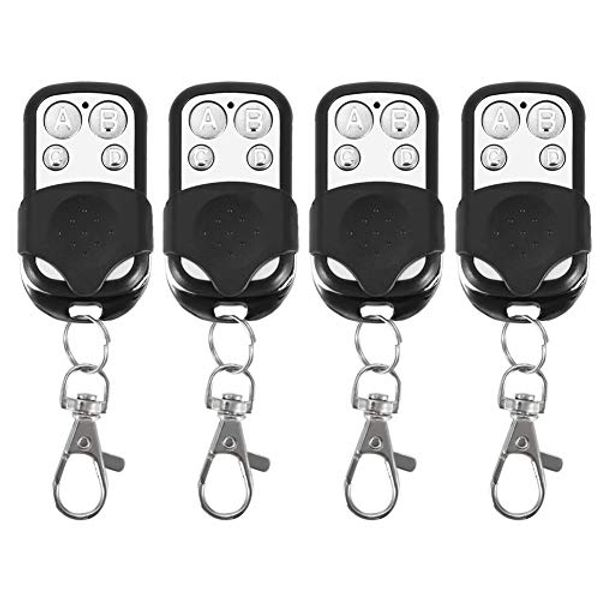 Ejoyous 4 Pcs Universal Gate Fob Remote, 433.92mhz Remote Control Electric Garage Door Remote Control Fob 4-channel 4-button Key Fob, Anti-theft Device Garage Remote Control Replacement Key Fob