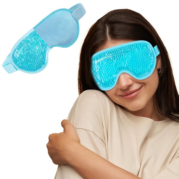 Boldhealth Eye Mask Cooling Gel With Beads For Dark Circles, Dry Eyes, Cooling Eyes, Redness, Eye Patches Eye Cooling Gel Pad Stretchable With Sleeping Mask Eye Relaxing For Women&Men -Blue