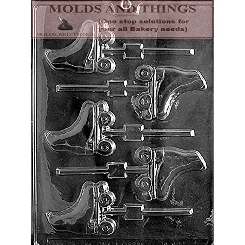 MOLDS AND THINGS Roller Skates Chocolate Candy Mold, Sports Chocolate Candy Mold, Clear Plastic, Candy Making Molds, Rectangular Prism