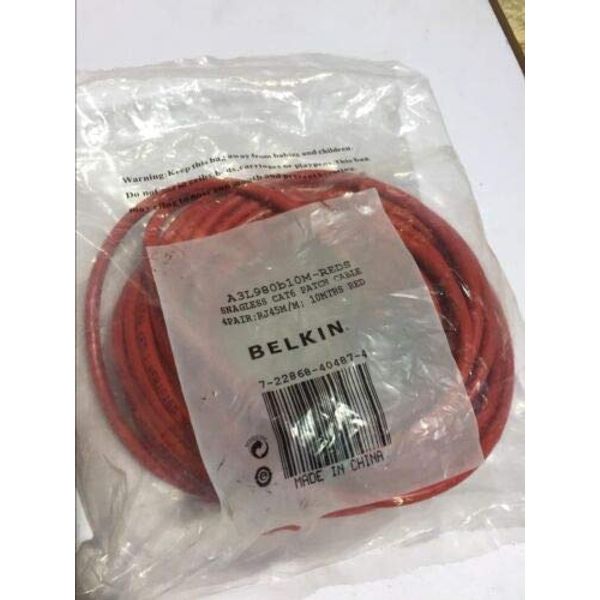 DIXIETREE Replacement Red 10m Ethernet RJ45 Network CAT5e Patch Lead Cable