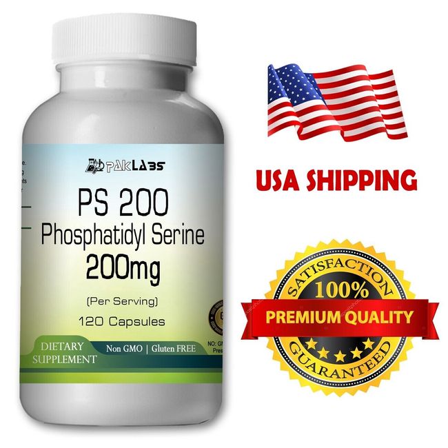 Phosphatidyl Serine 200mg-Focus & Memory  120 Capsules, Soy Free Free Ship