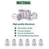Keadic 100Pcs Aluminum Rivet Nut Metric Flat Head Threaded Insert Nutsert Kit - M8