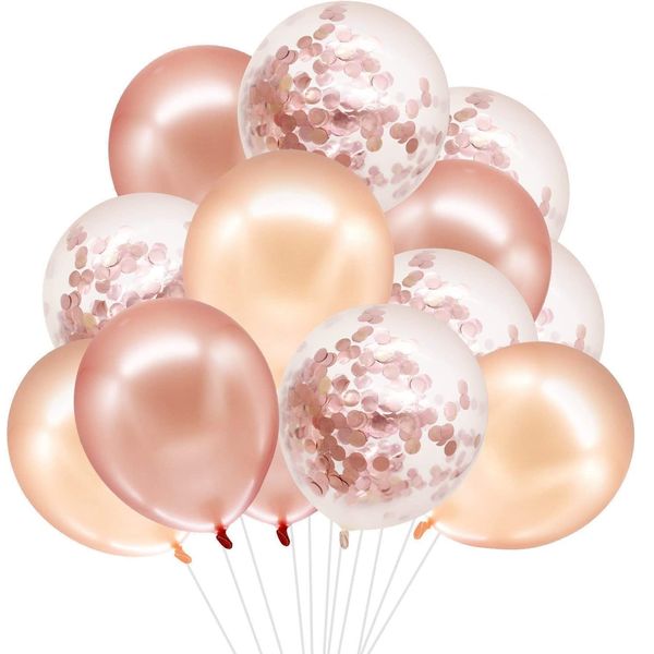 CINECE Balloons, Weddings, Birthdays, Parties, Decorations, Set of 30, Snowstorm Balloons, Fashionable, Pink Gold, Photo Props, Proposals, Anniversaries, Celebrations, Confessions, Valentine Support, Surprise, Decoration, Decoration (Gold Pink)