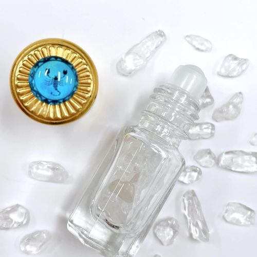 Purifying Natural Stone 12 Constellations Drop Roll On Bottle, 0.1 fl oz (3 ml), Scorpio, Gold Cap, Glass Ball, Crystal, Good Luck, Feng Shui, Power Stone, Astrology, Stars, Water Drops, Cell Phone,