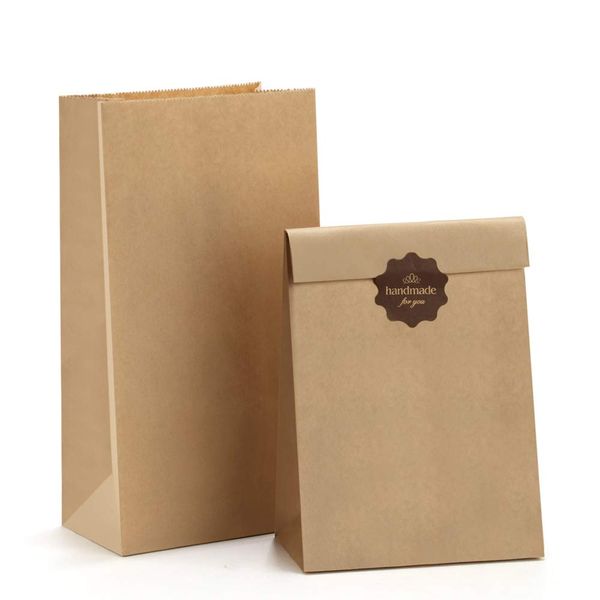 BagDream Paper Lunch Bags 4lb 100Pcs Snack Bags, Craft Bags, Bread Bags, Sack Lunch Bags Bulk 5x2.95x9.45 Inches Recycled Brown Paper Bags