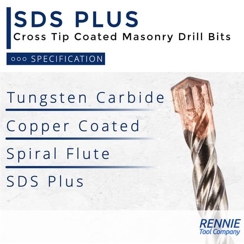 Pack Of 2-5mm x 160mm Long SDS Plus High Performance Hammer Drill Bits, Professional Tungsten Carbide Cross Tipped Masonry Drill Bit For Brick, Concrete, Stone, Granite. 5mm SDS Drill Bit