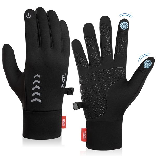 TIBISI Fahrradhandschuhe Winter Thermo für Herren & Damen Warme Winddichter Touchscreen Anti-Rutsch Stoßdämpfend Outdoor Laufen Radsport Mountainbike Handschuhe