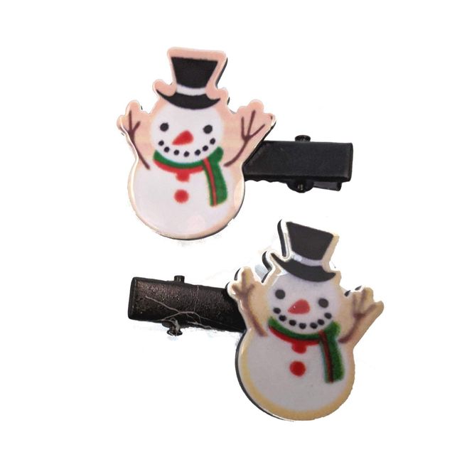 Christmas Xmas Snowman Hair Clips Grips Slides Fun Party for Women Girls by Glitz4Girlz