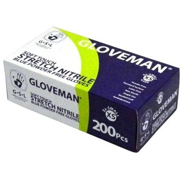 Gloveman Blue Nitrile Gloves (Box of 200) (Small)