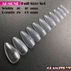 Full Size Set Almond Clear Nail Tips 20mm Width 11 pcs*10 packs