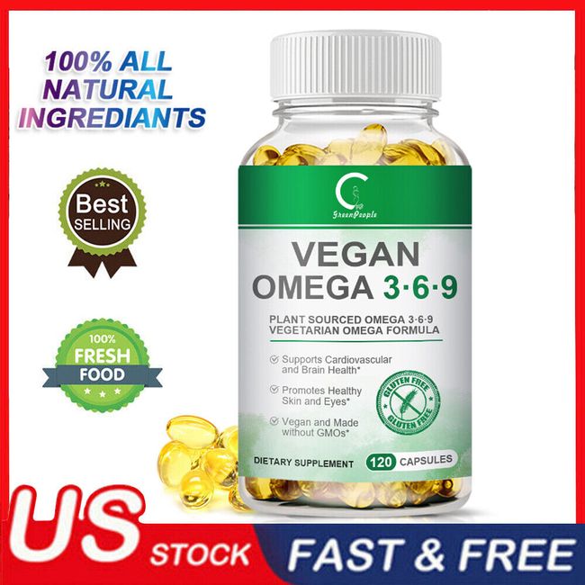 120 Pills Omega 3 6 9 Capsules Fatty Acids Dietary Supplement Highest Potency US