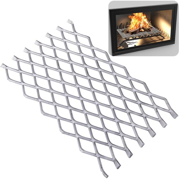 Steel Fireplace Grate Ember Retainer 12x7 Inches Mesh for Grates