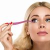 1pcs Eyelash Applicator,2 in 1 Eyelash Applicator Tool,Lash Tweezers Strip Lashes,Double Ended Eyelash Tool with Built in Lash Comb for Precise Lash Application, Curved Eyelash Tweezers Nipper(Pink)