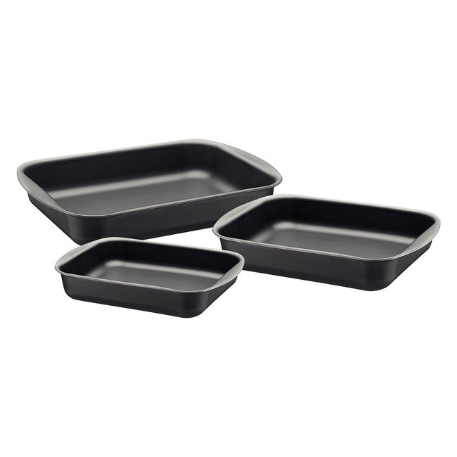 Tramontina Brazil Grill Pan, 3-Piece Set, Deep, Aluminum, Non-Stick (Fluorine Coated), Dishwasher Safe, Gas and Direct Fire, Lightweight, High Heat Conduction, Non-Stick, Respect for the Aged Day,