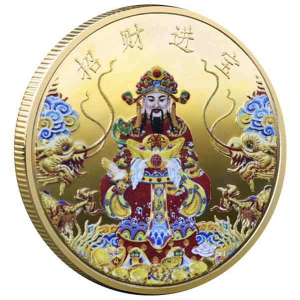 Money and Treasures Will Be Plentiful Lucky Coin May Wealth Come Generously to You Chinese God-of-Wealth Lucky Charms Lottery Ticket Scratcher Tool