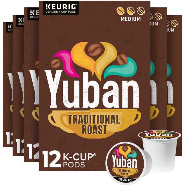 Yuban Traditional Roast Keurig K Cup Coffee Pods (72 Count, 6 Boxes of 12)