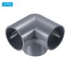 PATIKIL 2pcs 50mm 3 Way Elbow Pipe Fitting UPVC Joint Coupling Pipe Adapter for Pipe Connection Gray