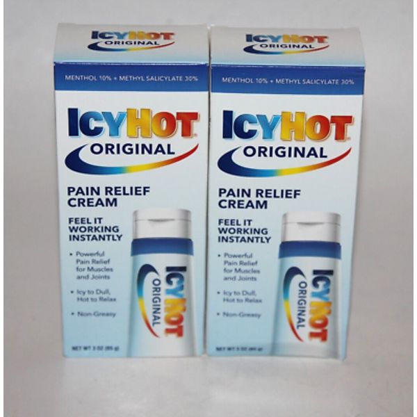 LOT (2) ICY HOT ORIGINAL PAIN RELIEF CREAM FOR MUSCLES & JOINTS 3 OZ EXP 6/2026