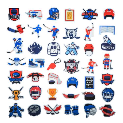 100 Pack Ice Hockey Stickers, Hockey Party Favors, Waterproof Stickers for Water Bottle Laptop Computer Phone