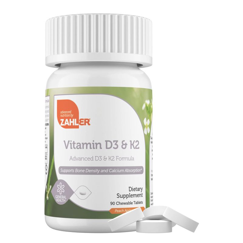 Zahler - Vitamin D3 & K2 Chewable Supplement (90 Count) - Certified ...