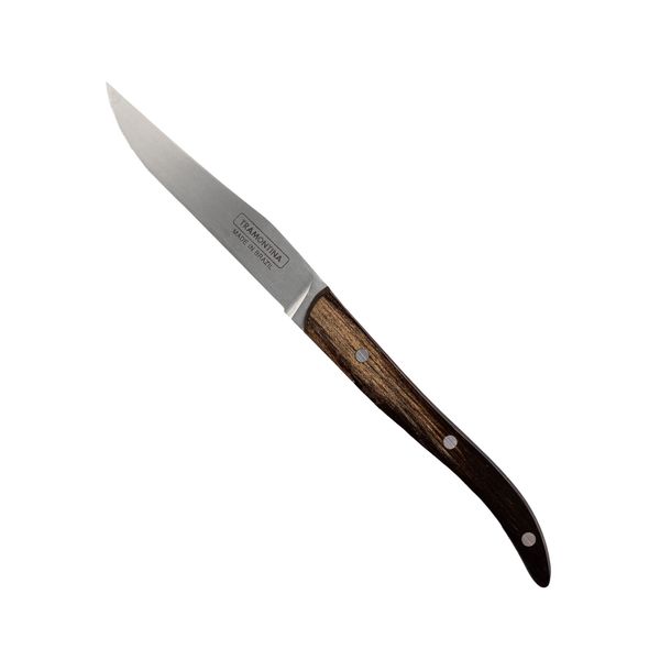 Tramontina Wood Handle Steak Knife, Polywood, EU Style, 9.1 inches (23 cm), Dark Brown, Dishwasher Safe, Durable, Natural Wood, Made in Brazil 21418/094 TRAMONTINA