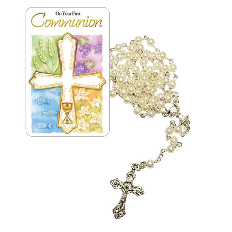 Unisex First Holy Communion Rosary and Prayer Card Gift Set - Online ...