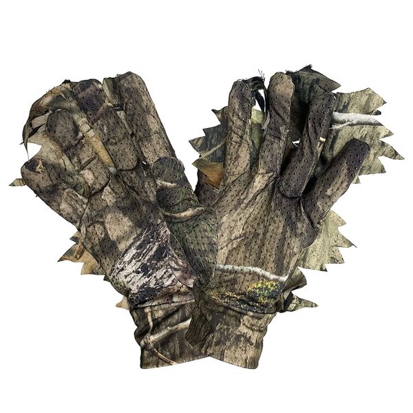 Titan 3D Leafy Gloves for Leafy Suit, Mossy Oak Country DNA Pattern & Rubber Grip, Lightweight Tactical Gloves for Camo Suit, Airsoft/Shooting and Hunting Accessories, 1 Pair