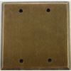 Aged Antique Brass 2 Gang Blank Wall Plate