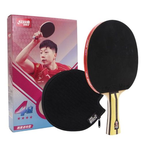 DHS H4002 4 Stars Table Tennis Racket, DHS Hurricane 3 + G888 Rubber, 7 Ply Wood Ping Pong Racquet with Free Round Bag (Long Handle FL)