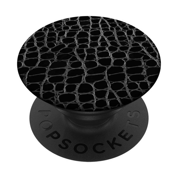 Black crocodile, alligator skin design PopSockets Standard PopGrip