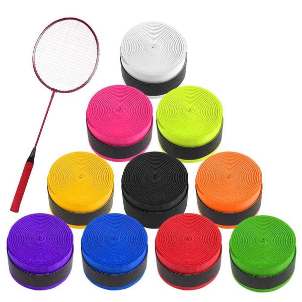 Aipaide 10 PCS Racquet Grip Tape Tennis Badminton Rackets Grips Tape Anti Slip Super Absorbent PU Racquet Handle Grip Tape For Tennis Badminton Squash Sports (10 Colors)