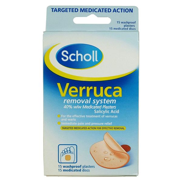 Scholl Medicated Verruca Removal System 15 Plasters 15 Medicated Discs