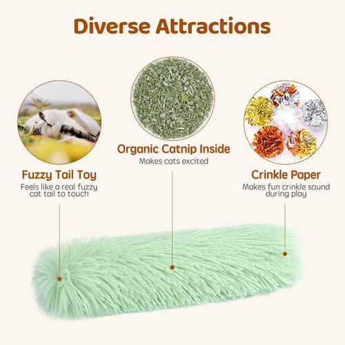 Potaroma Cat Toys Cat Pillows, 3 Pack Soft and Durable Crinkle Sound Catnip Toys, Interactive Cat Kicker Toys for Indoor Cats, Promotes Kitten Exercise