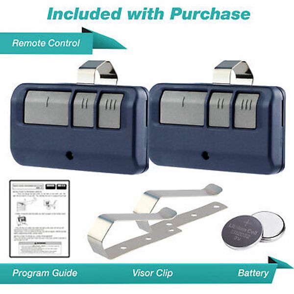 2 For Chamberlain LiftMaster Garage Door Opener Remote Blue 893LM 953EV-P2 Learn