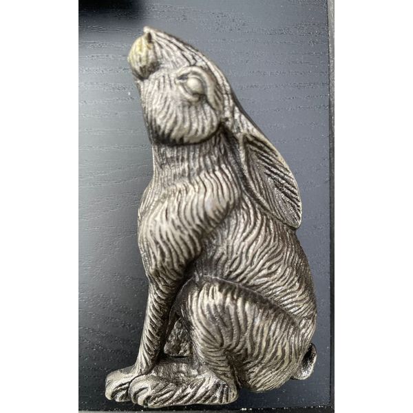 Moon Gazing Hare Door Knocker (Gunmetal Silver)