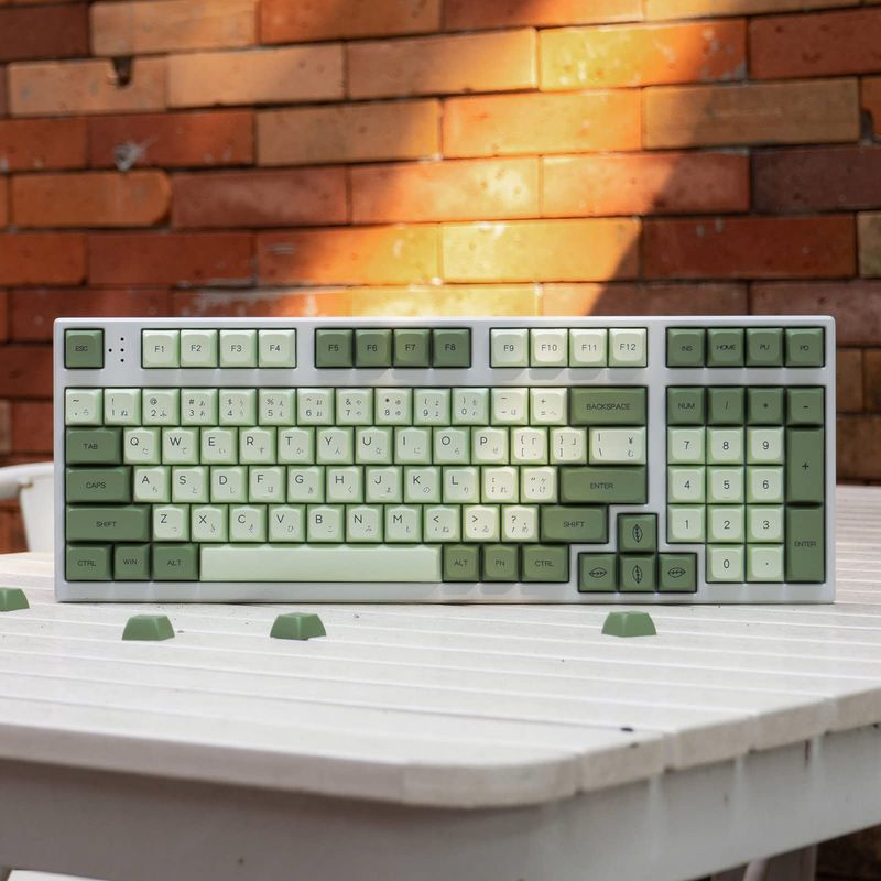 mintcaps Matcha Green PBT keycapset 126 toetsen XDA-profiel schattige keycaps aangepaste kleursublimatie voor Cherry Gateron MX mechanische toetsenborden